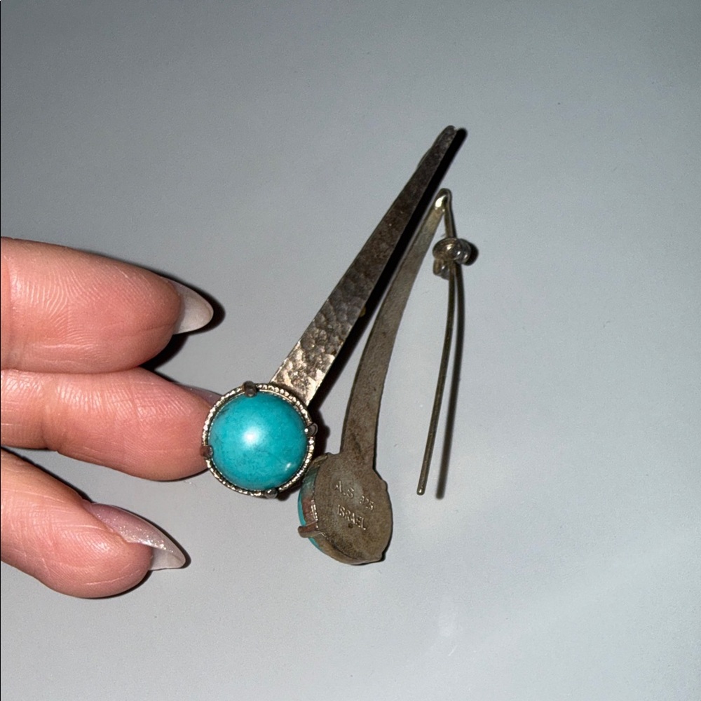 Turquoise and Silver Drop Earrings